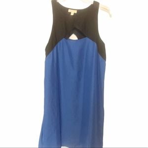 URBAN Outfitters Dress Womens Medium M Black Blue Sheath Cutouts Scoop Neck